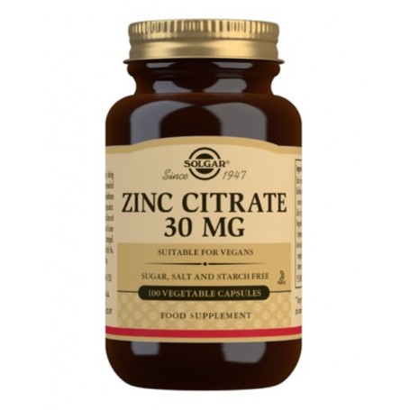 Citrato de Zinc 30 mg Solgar