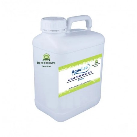 Ácido Cítrico al 50% FORMATO AHORRO 5000 ml. (5 litros) | Agualab