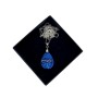 Colgante Orgonita color Azul y cadena de plata. Símbolo Infinito. Modelo Mini.