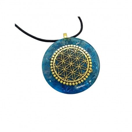 Colgante Orgonita AZUL con símbolos (artesanal)