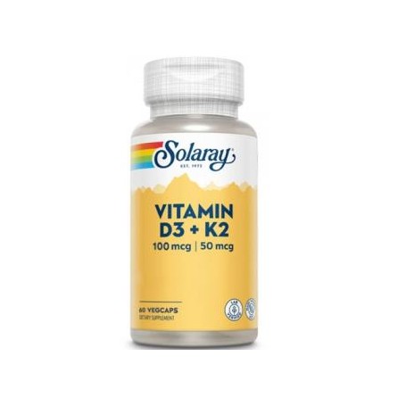 Vitamina D3+K2 60 Cápsulas | Solaray