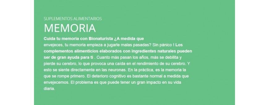 Productos naturales para la memoria